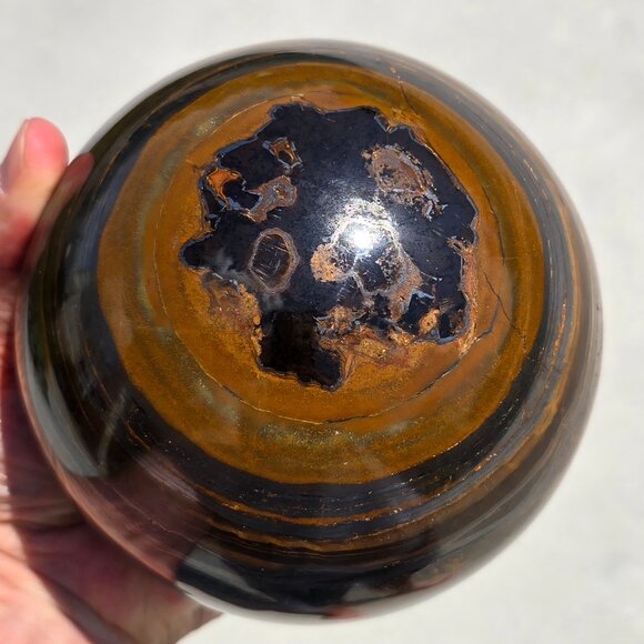 Large Iron Tiger’s Eye Sphere – Strength • Protection • Grounded Confidence - Picture 4 of 9
